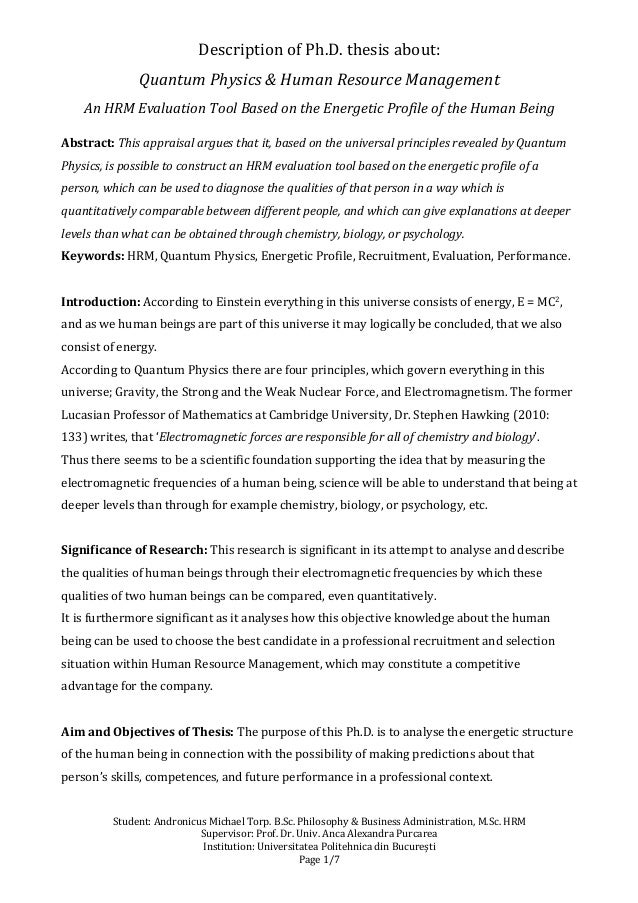 Spin Your Thesis! Human Edition